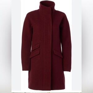 J Crew Italian Leather wool cocoon coat